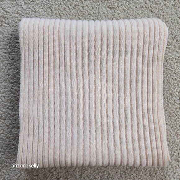 Eileen Fisher Ribbed Merino Ivory Thick Scarf TINY FLAW wool soft - Picture 13 of 16